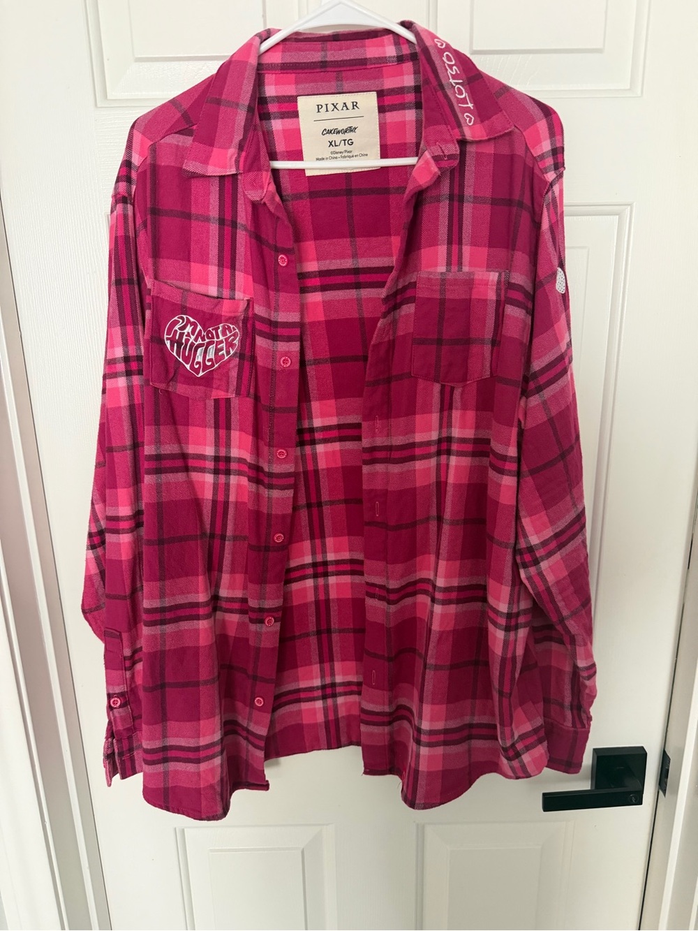 Pixar Women's Lotso Plaid Button-Down Shirt